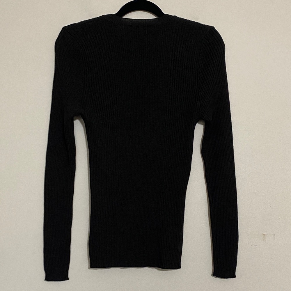 HUGO mens Brown Ribbed Crew Neck Sweater mens L Stretchy casual office Y2K